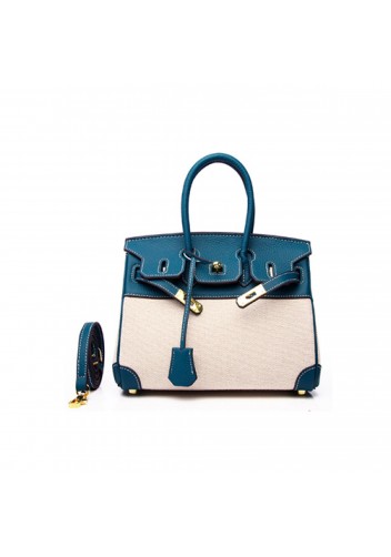 Tiger LyLy Brigitte Bag Medium Leather And Canvas Blue