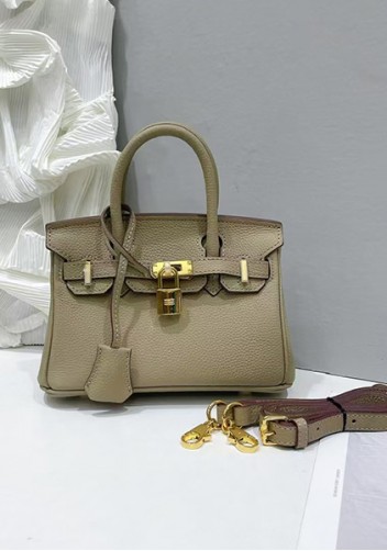 Tiger Lyly Brigitte Mini Leather Bag Light Grey