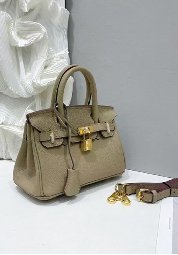 Tiger Lyly Brigitte Mini Leather Bag Light Grey