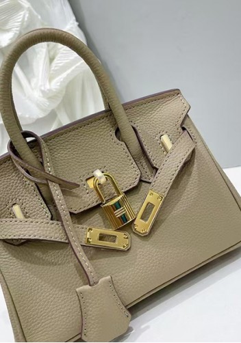 Tiger Lyly Brigitte Mini Leather Bag Light Grey