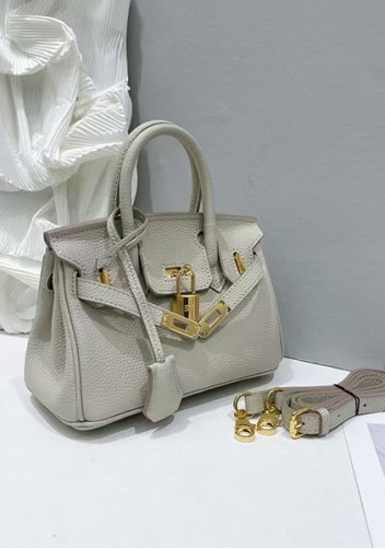 Tiger Lyly Brigitte Mini Leather Bag Light Grey Pink