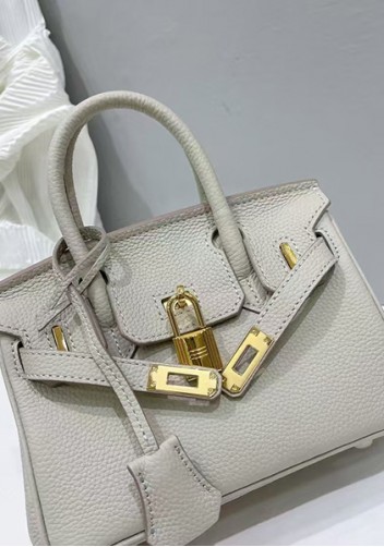 Tiger Lyly Brigitte Mini Leather Bag Light Grey Pink