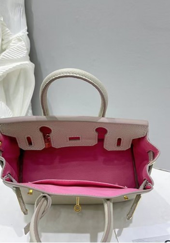 Tiger Lyly Brigitte Mini Leather Bag Light Grey Pink