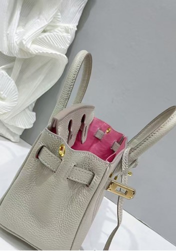 Tiger Lyly Brigitte Mini Leather Bag Light Grey Pink