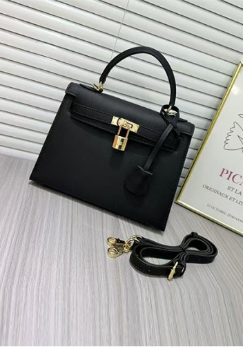 Tiger Lyly Garbo Palm Print Leather Bag 25CM Black