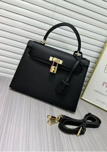 Tiger Lyly Garbo Palm Print Leather Bag 22CM Black