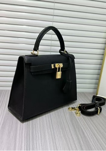 Tiger Lyly Garbo Palm Print Leather Bag 22CM Black