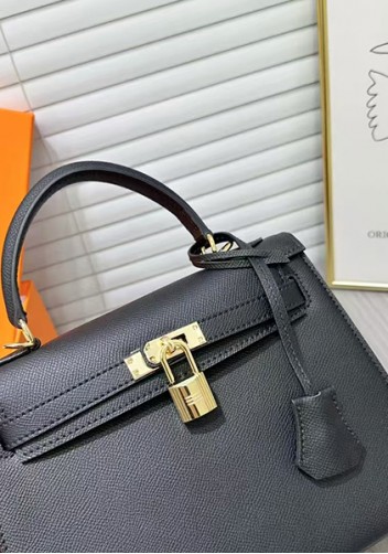 Tiger Lyly Garbo Palm Print Leather Bag 22CM Black