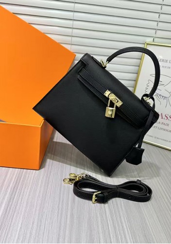 Tiger Lyly Garbo Palm Print Leather Bag 22CM Black