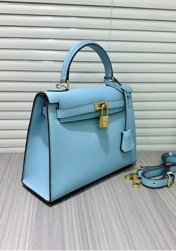 Tiger Lyly Garbo Palm Print Leather Bag 22CM Blue
