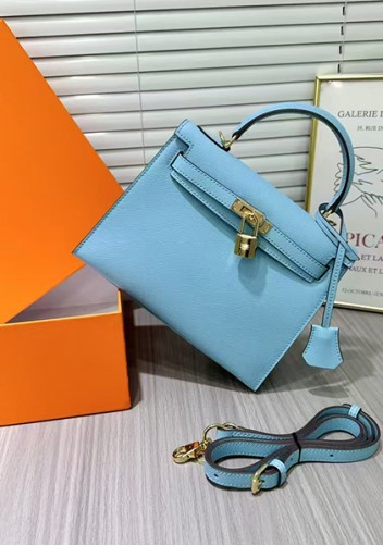 Tiger Lyly Garbo Palm Print Leather Bag 22CM Blue