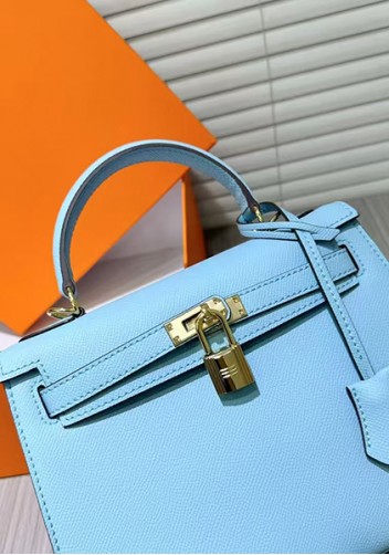 Tiger Lyly Garbo Palm Print Leather Bag 22CM Blue