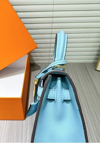 Tiger Lyly Garbo Palm Print Leather Bag 22CM Blue