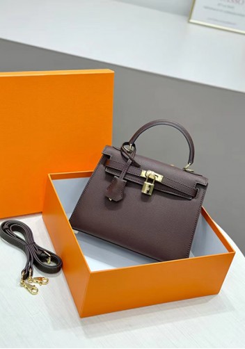 Tiger Lyly Garbo Palm Print Leather Bag 22CM Brown