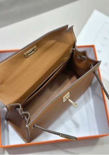 Tiger Lyly Garbo Palm Print Leather Bag 22CM Camel