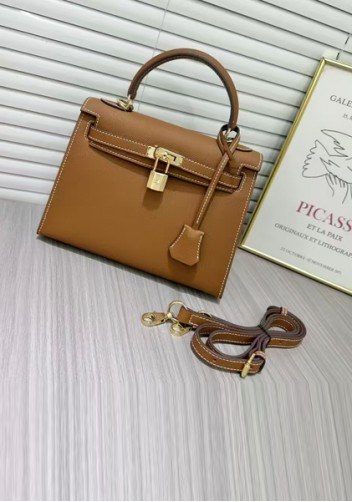 Tiger Lyly Garbo Palm Print Leather Bag 25CM Camel
