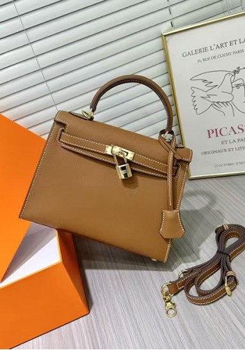 Tiger Lyly Garbo Palm Print Leather Bag 22CM Camel