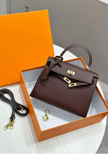 Tiger Lyly Garbo Palm Print Leather Bag 22CM Choco