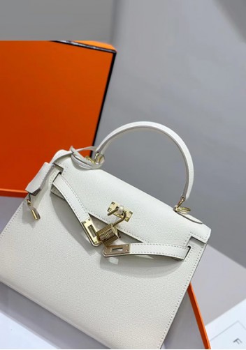 Tiger Lyly Garbo Palm Print Leather Bag 22CM Cream