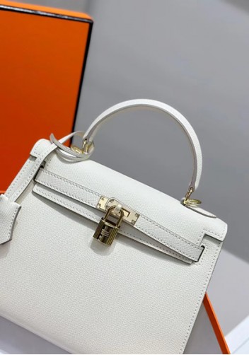 Tiger Lyly Garbo Palm Print Leather Bag 22CM Cream