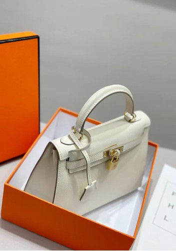 Tiger Lyly Garbo Palm Print Leather Bag 22CM Cream