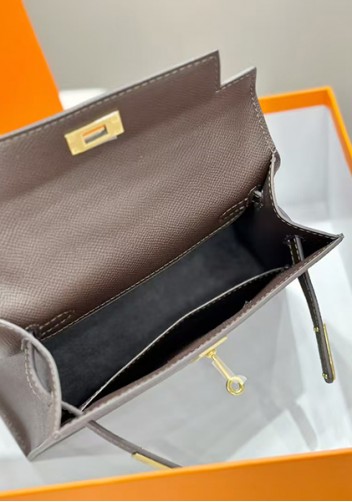 Tiger Lyly Garbo Palm Print Leather Bag 25CM Dark brown