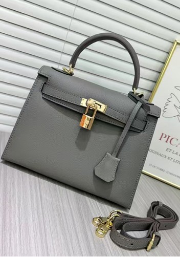 Tiger Lyly Garbo Palm Print Leather Bag 28CM Grey