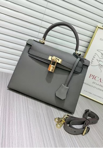 Tiger Lyly Garbo Palm Print Leather Bag 25CM Grey