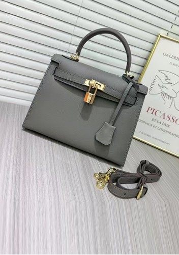 Tiger Lyly Garbo Palm Print Leather Bag 22CM Grey