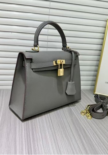Tiger Lyly Garbo Palm Print Leather Bag 22CM Grey