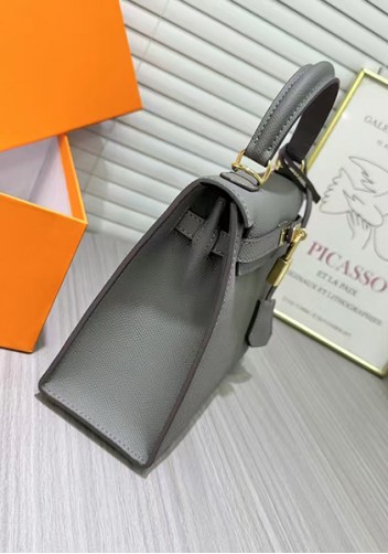 Tiger Lyly Garbo Palm Print Leather Bag 22CM Grey