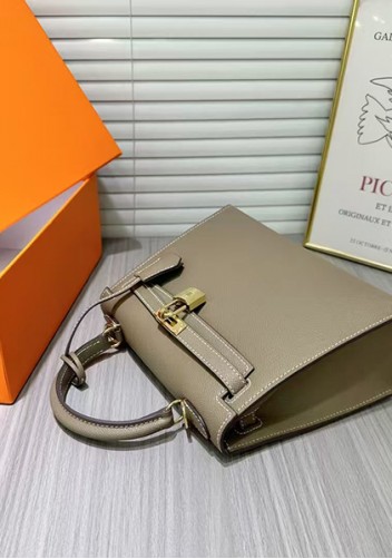 Tiger Lyly Garbo Palm Print Leather Bag 22CM Light Grey