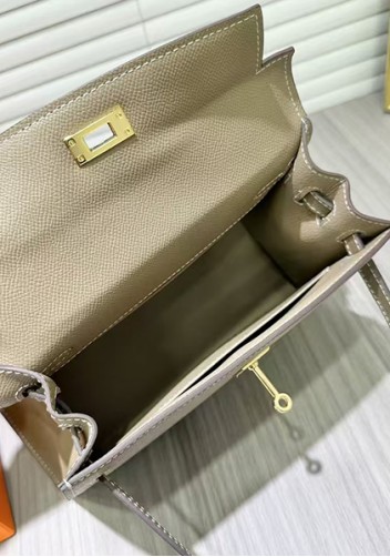 Tiger Lyly Garbo Palm Print Leather Bag 22CM Light Grey