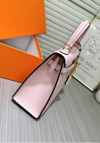 Tiger Lyly Garbo Palm Print Leather Bag 22CM Pink