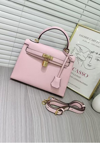Tiger Lyly Garbo Palm Print Leather Bag 22CM Pink