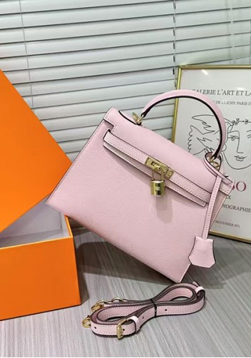 Tiger Lyly Garbo Palm Print Leather Bag 22CM Pink