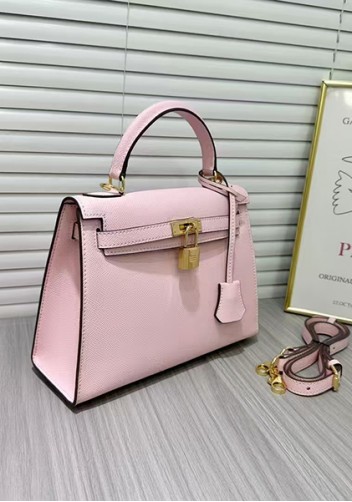 Tiger Lyly Garbo Palm Print Leather Bag 22CM Pink