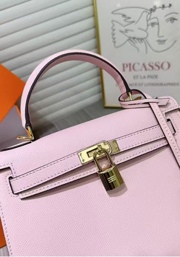 Tiger Lyly Garbo Palm Print Leather Bag 22CM Pink