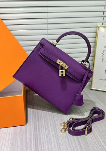 Tiger Lyly Garbo Palm Print Leather Bag 25CM Purple