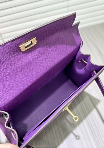 Tiger Lyly Garbo Palm Print Leather Bag 25CM Purple