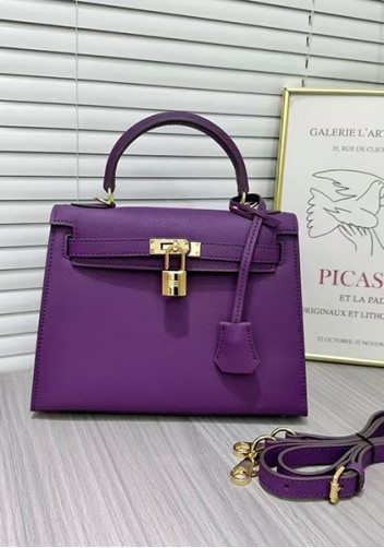 Tiger Lyly Garbo Palm Print Leather Bag 25CM Purple