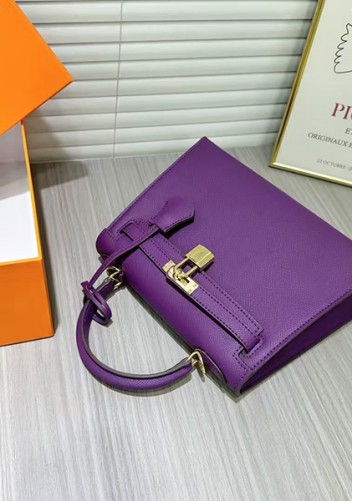 Tiger Lyly Garbo Palm Print Leather Bag 25CM Purple