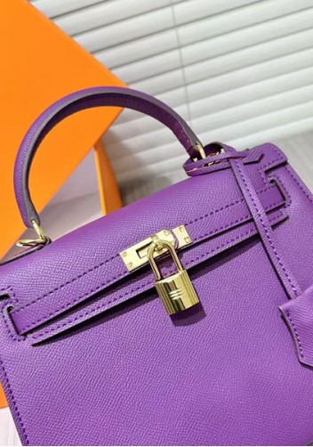 Tiger Lyly Garbo Palm Print Leather Bag 25CM Purple