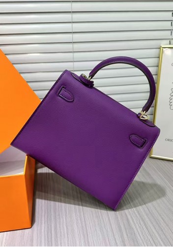 Tiger Lyly Garbo Palm Print Leather Bag 25CM Purple