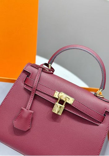 Tiger Lyly Garbo Palm Print Leather Bag 22CM Wine