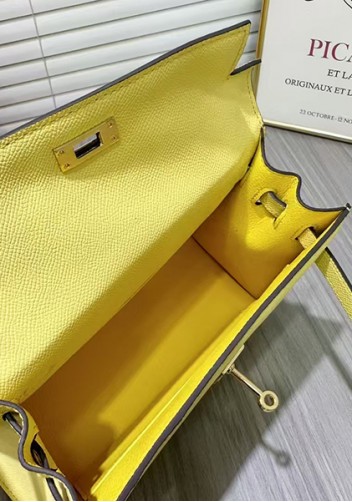 Tiger Lyly Garbo Palm Print Leather Bag 22CM Yellow