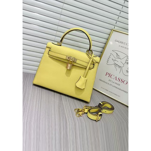 Tiger Lyly Garbo Palm Print Leather Bag 22CM Yellow