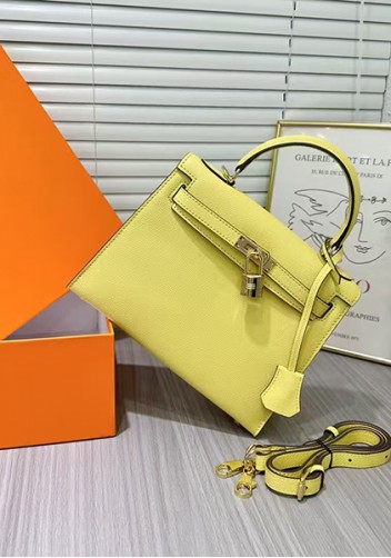 Tiger Lyly Garbo Palm Print Leather Bag 22CM Yellow