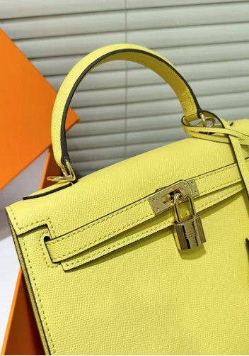 Tiger Lyly Garbo Palm Print Leather Bag 22CM Yellow
