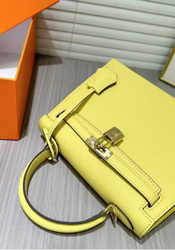 Tiger Lyly Garbo Palm Print Leather Bag 22CM Yellow